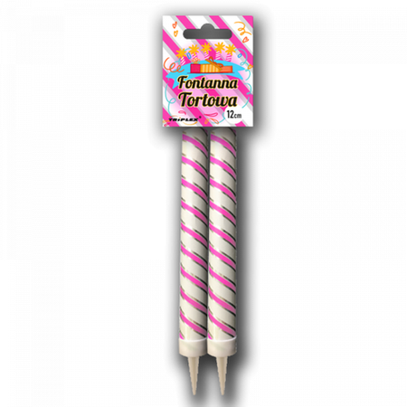Fontanna tortowa 12cm różowa 2szt F1 12/30/2