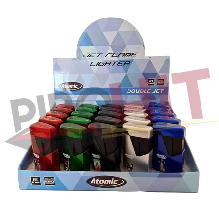 Atomic Double Jet Metalic Lighter 5k (mix of patterns)