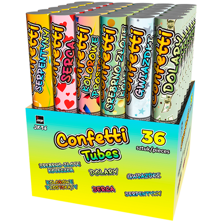 Konfetti Tubes Srebrno-Złote Kółeczka JK36 36/6